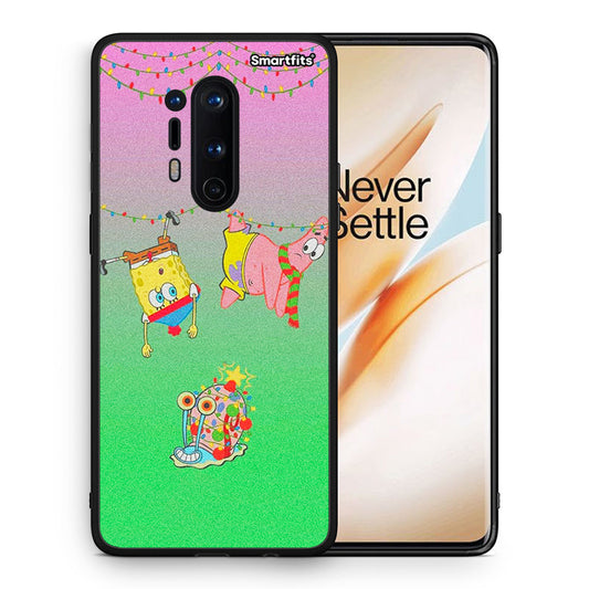 Θήκη OnePlus 8 Pro Xmas Lights από τη Smartfits με σχέδιο στο πίσω μέρος και μαύρο περίβλημα | OnePlus 8 Pro Xmas Lights case with colorful back and black bezels