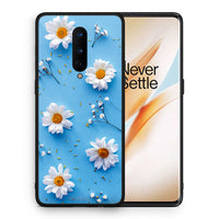 Thumbnail for Θήκη OnePlus 8 Real Daisies από τη Smartfits με σχέδιο στο πίσω μέρος και μαύρο περίβλημα | OnePlus 8 Real Daisies case with colorful back and black bezels