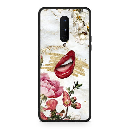 OnePlus 8 Red Lips θήκη από τη Smartfits με σχέδιο στο πίσω μέρος και μαύρο περίβλημα | Smartphone case with colorful back and black bezels by Smartfits