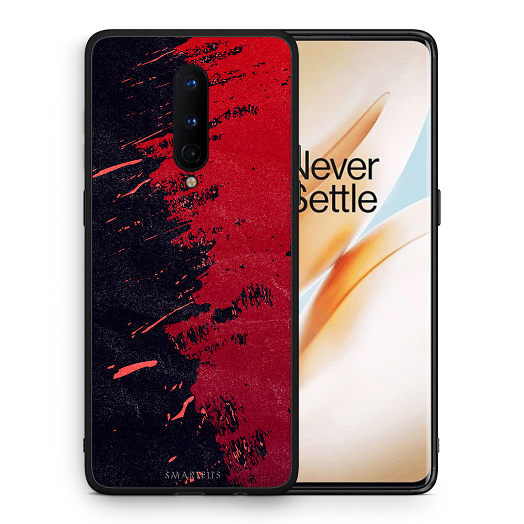 Θήκη Αγίου Βαλεντίνου OnePlus 8 Red Paint από τη Smartfits με σχέδιο στο πίσω μέρος και μαύρο περίβλημα | OnePlus 8 Red Paint case with colorful back and black bezels
