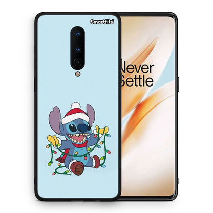 Θήκη OnePlus 8 Santa Stich από τη Smartfits με σχέδιο στο πίσω μέρος και μαύρο περίβλημα | OnePlus 8 Santa Stich case with colorful back and black bezels