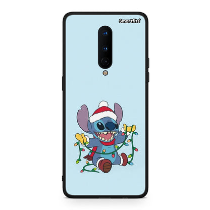OnePlus 8 Santa Stich θήκη από τη Smartfits με σχέδιο στο πίσω μέρος και μαύρο περίβλημα | Smartphone case with colorful back and black bezels by Smartfits