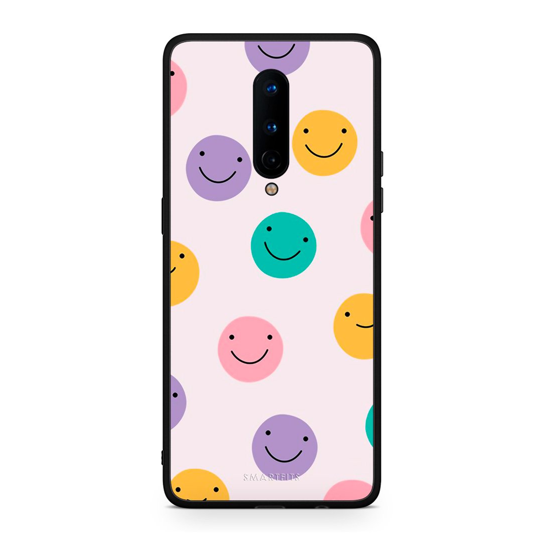 OnePlus 8 Smiley Faces θήκη από τη Smartfits με σχέδιο στο πίσω μέρος και μαύρο περίβλημα | Smartphone case with colorful back and black bezels by Smartfits