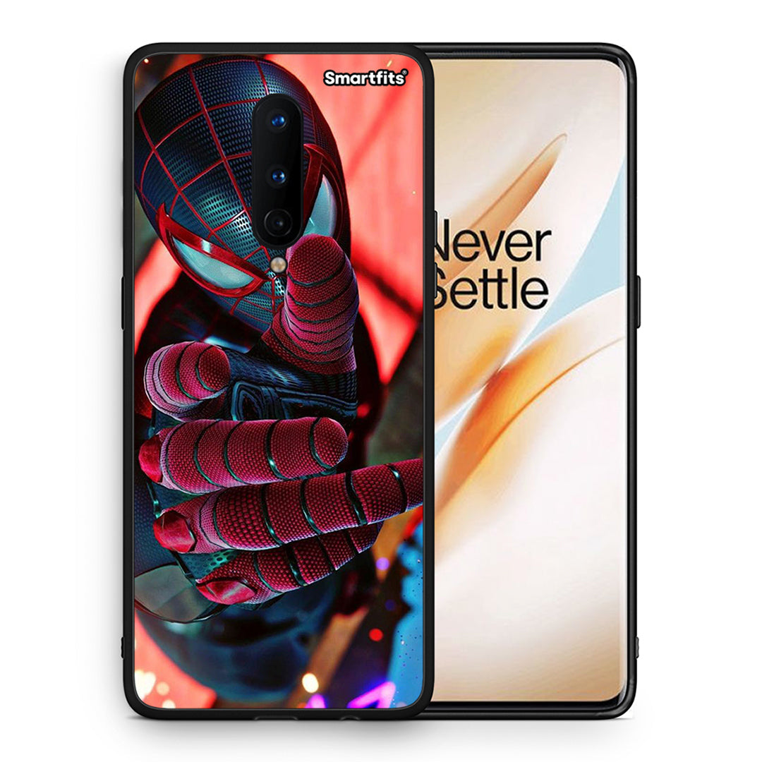 Θήκη OnePlus 8 Spider Hand από τη Smartfits με σχέδιο στο πίσω μέρος και μαύρο περίβλημα | OnePlus 8 Spider Hand case with colorful back and black bezels