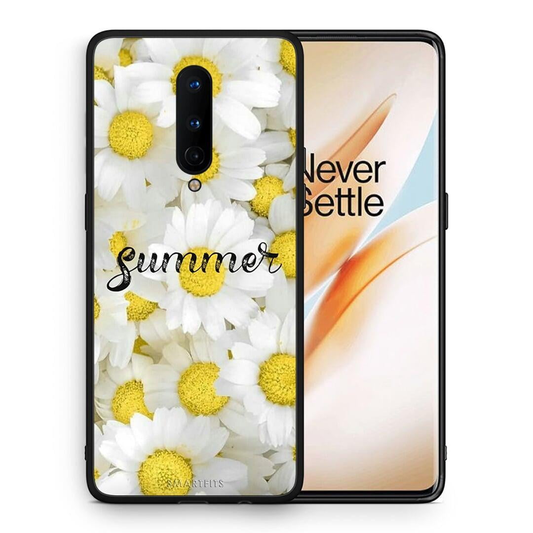 Θήκη OnePlus 8 Summer Daisies από τη Smartfits με σχέδιο στο πίσω μέρος και μαύρο περίβλημα | OnePlus 8 Summer Daisies case with colorful back and black bezels