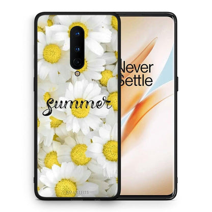 Θήκη OnePlus 8 Summer Daisies από τη Smartfits με σχέδιο στο πίσω μέρος και μαύρο περίβλημα | OnePlus 8 Summer Daisies case with colorful back and black bezels