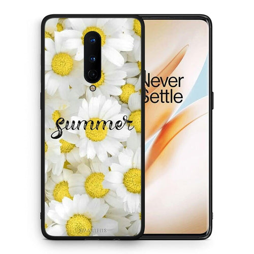 Θήκη OnePlus 8 Summer Daisies από τη Smartfits με σχέδιο στο πίσω μέρος και μαύρο περίβλημα | OnePlus 8 Summer Daisies case with colorful back and black bezels
