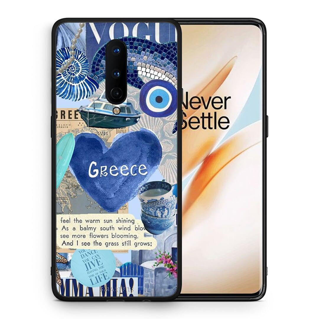 Θήκη OnePlus 8 Summer In Greece από τη Smartfits με σχέδιο στο πίσω μέρος και μαύρο περίβλημα | OnePlus 8 Summer In Greece case with colorful back and black bezels