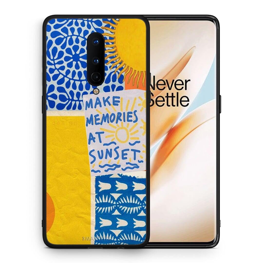 Θήκη OnePlus 8 Sunset Memories από τη Smartfits με σχέδιο στο πίσω μέρος και μαύρο περίβλημα | OnePlus 8 Sunset Memories case with colorful back and black bezels