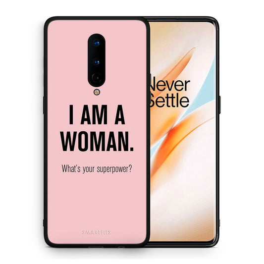 Θήκη OnePlus 8 Superpower Woman από τη Smartfits με σχέδιο στο πίσω μέρος και μαύρο περίβλημα | OnePlus 8 Superpower Woman case with colorful back and black bezels