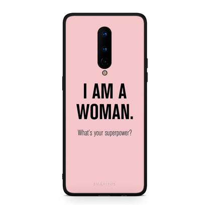 OnePlus 8 Superpower Woman θήκη από τη Smartfits με σχέδιο στο πίσω μέρος και μαύρο περίβλημα | Smartphone case with colorful back and black bezels by Smartfits