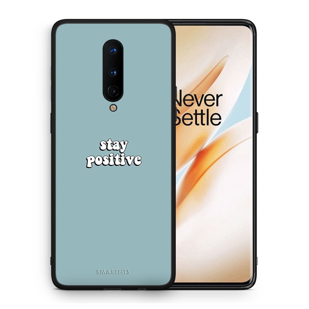 Θήκη OnePlus 8 Positive Text από τη Smartfits με σχέδιο στο πίσω μέρος και μαύρο περίβλημα | OnePlus 8 Positive Text case with colorful back and black bezels