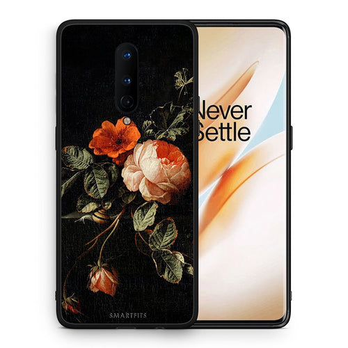 Θήκη OnePlus 8 Vintage Roses από τη Smartfits με σχέδιο στο πίσω μέρος και μαύρο περίβλημα | OnePlus 8 Vintage Roses case with colorful back and black bezels