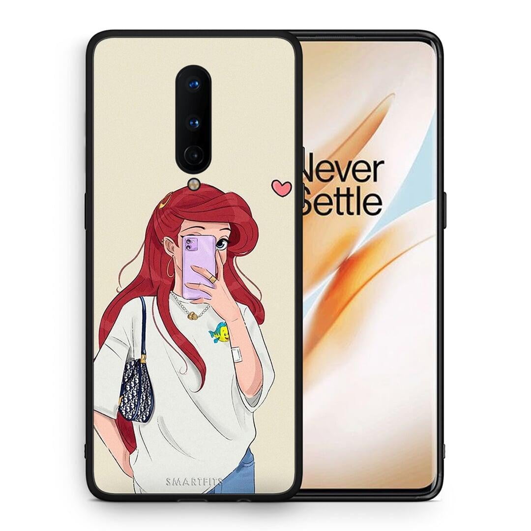 Θήκη OnePlus 8 Walking Mermaid από τη Smartfits με σχέδιο στο πίσω μέρος και μαύρο περίβλημα | OnePlus 8 Walking Mermaid case with colorful back and black bezels