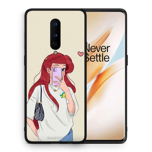 Θήκη OnePlus 8 Walking Mermaid από τη Smartfits με σχέδιο στο πίσω μέρος και μαύρο περίβλημα | OnePlus 8 Walking Mermaid case with colorful back and black bezels