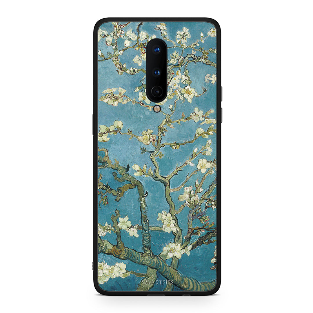 OnePlus 8 White Blossoms θήκη από τη Smartfits με σχέδιο στο πίσω μέρος και μαύρο περίβλημα | Smartphone case with colorful back and black bezels by Smartfits