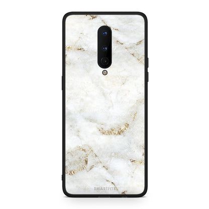 OnePlus 8 White Gold Marble θήκη από τη Smartfits με σχέδιο στο πίσω μέρος και μαύρο περίβλημα | Smartphone case with colorful back and black bezels by Smartfits