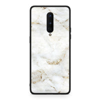 Thumbnail for OnePlus 8 White Gold Marble θήκη από τη Smartfits με σχέδιο στο πίσω μέρος και μαύρο περίβλημα | Smartphone case with colorful back and black bezels by Smartfits
