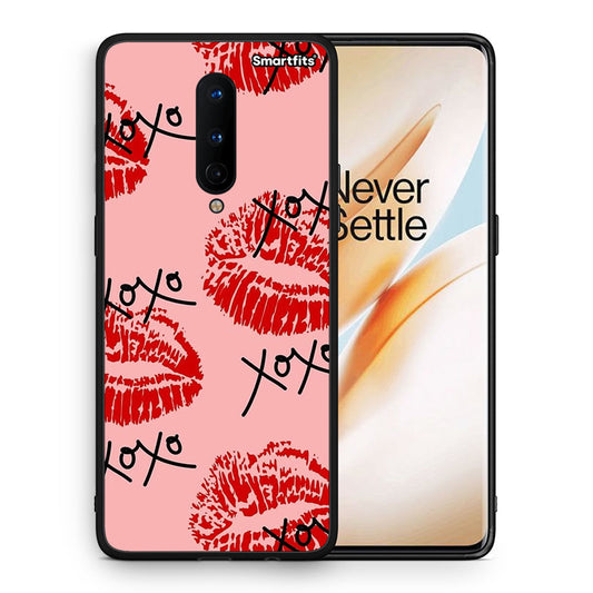 Θήκη OnePlus 8 XOXO Lips από τη Smartfits με σχέδιο στο πίσω μέρος και μαύρο περίβλημα | OnePlus 8 XOXO Lips case with colorful back and black bezels
