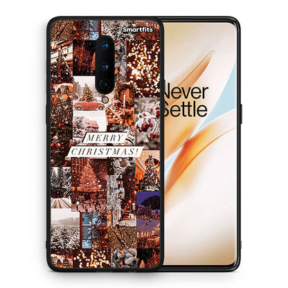 Θήκη OnePlus 8 Xmas Collage από τη Smartfits με σχέδιο στο πίσω μέρος και μαύρο περίβλημα | OnePlus 8 Xmas Collage case with colorful back and black bezels