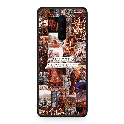 OnePlus 8 Xmas Collage θήκη από τη Smartfits με σχέδιο στο πίσω μέρος και μαύρο περίβλημα | Smartphone case with colorful back and black bezels by Smartfits