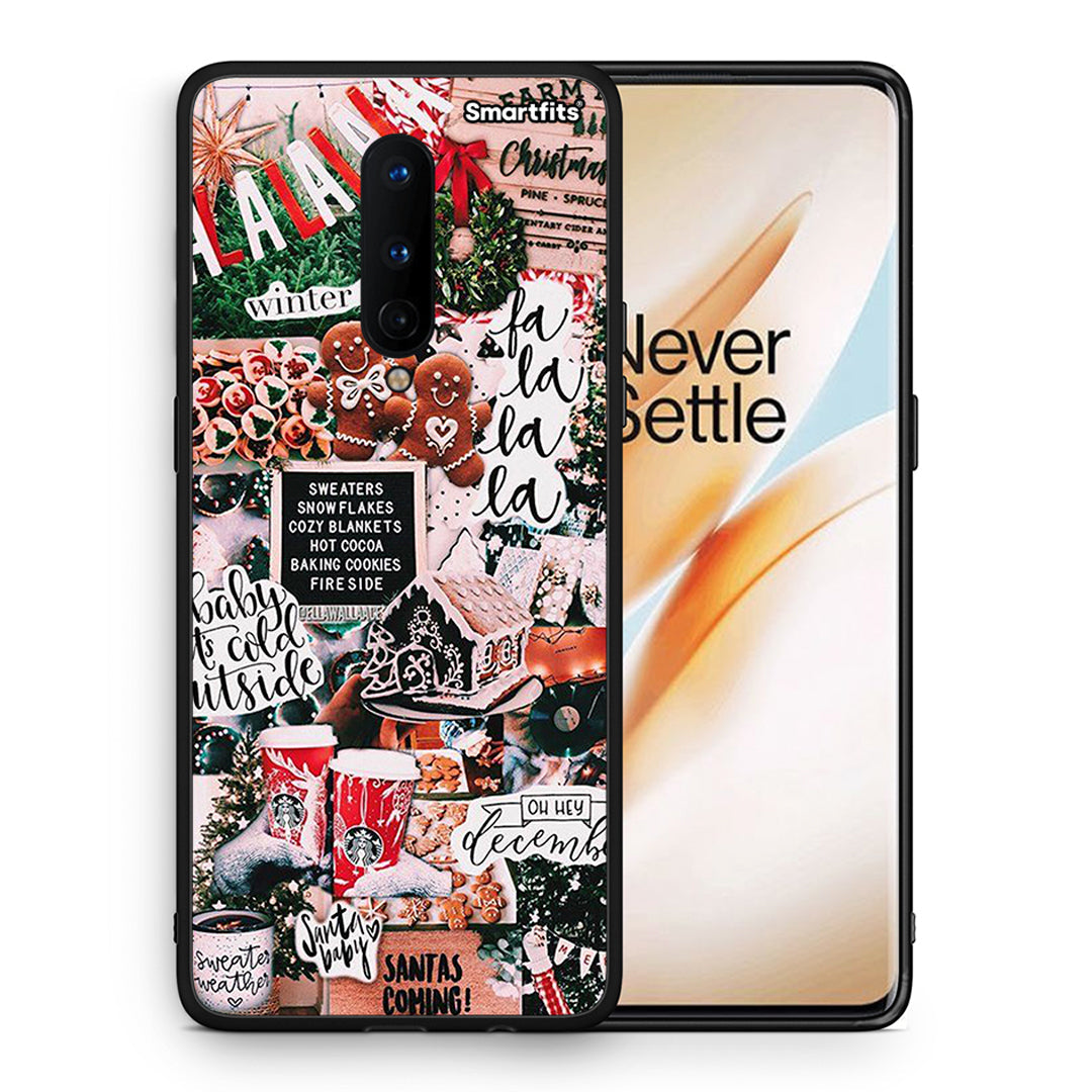 Θήκη OnePlus 8 Xmas Habbits από τη Smartfits με σχέδιο στο πίσω μέρος και μαύρο περίβλημα | OnePlus 8 Xmas Habbits case with colorful back and black bezels