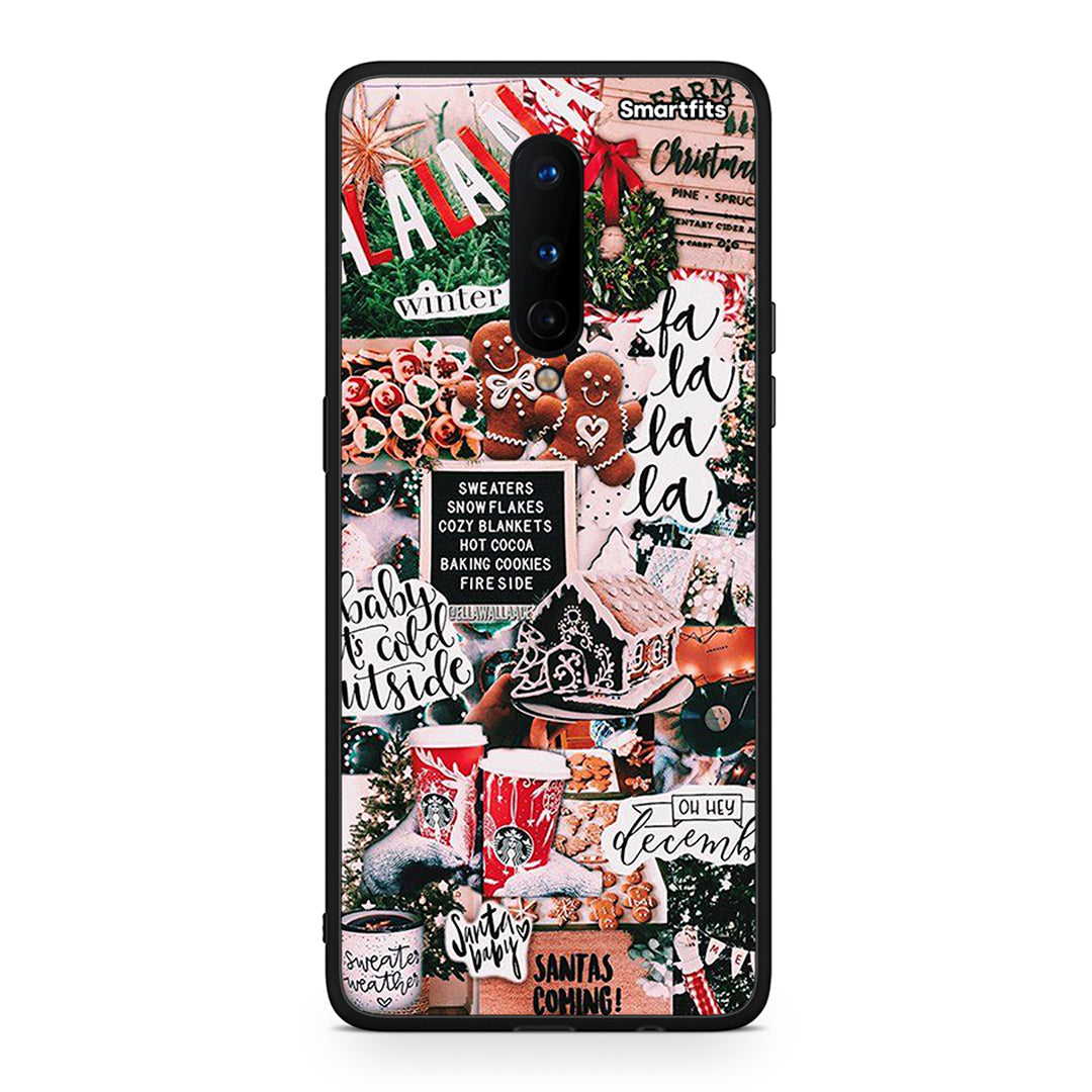 OnePlus 8 Xmas Habbits θήκη από τη Smartfits με σχέδιο στο πίσω μέρος και μαύρο περίβλημα | Smartphone case with colorful back and black bezels by Smartfits