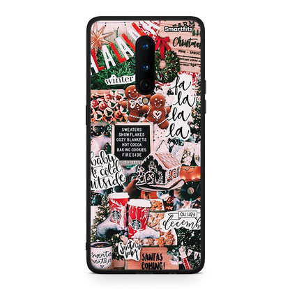 OnePlus 8 Xmas Habbits θήκη από τη Smartfits με σχέδιο στο πίσω μέρος και μαύρο περίβλημα | Smartphone case with colorful back and black bezels by Smartfits