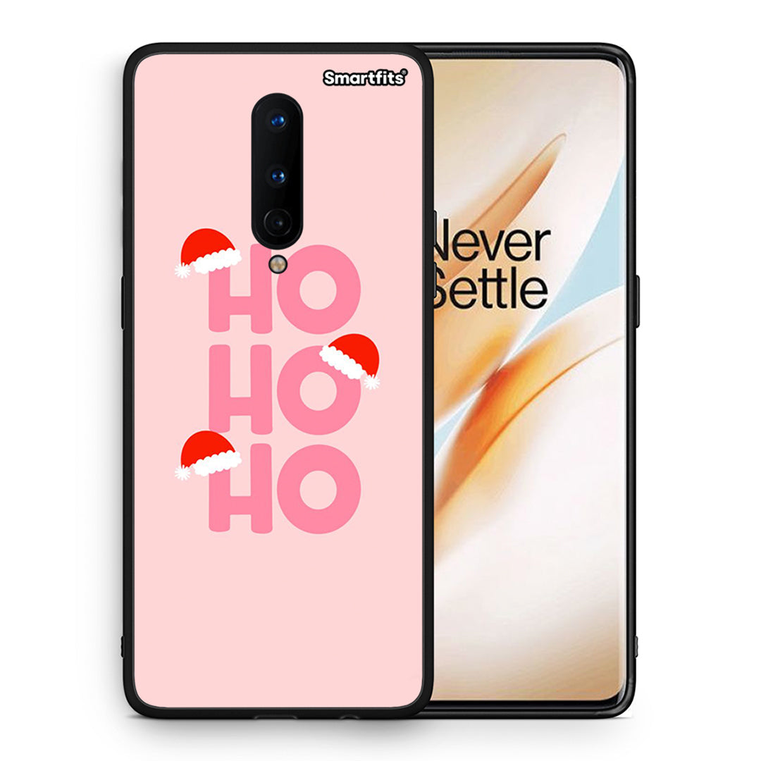Θήκη OnePlus 8 Xmas Ho Ho Ho από τη Smartfits με σχέδιο στο πίσω μέρος και μαύρο περίβλημα | OnePlus 8 Xmas Ho Ho Ho case with colorful back and black bezels