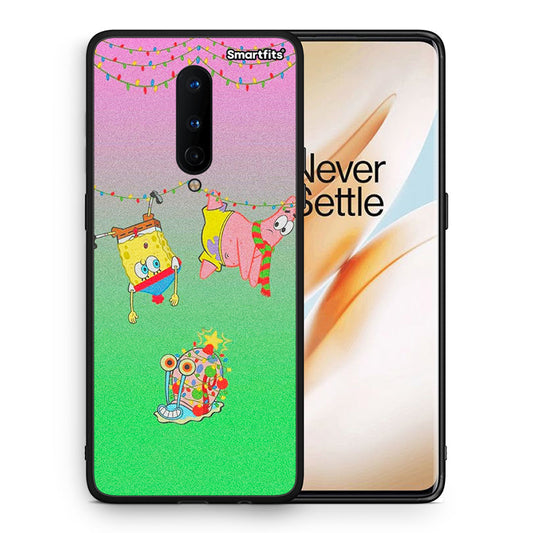 Θήκη OnePlus 8 Xmas Lights από τη Smartfits με σχέδιο στο πίσω μέρος και μαύρο περίβλημα | OnePlus 8 Xmas Lights case with colorful back and black bezels