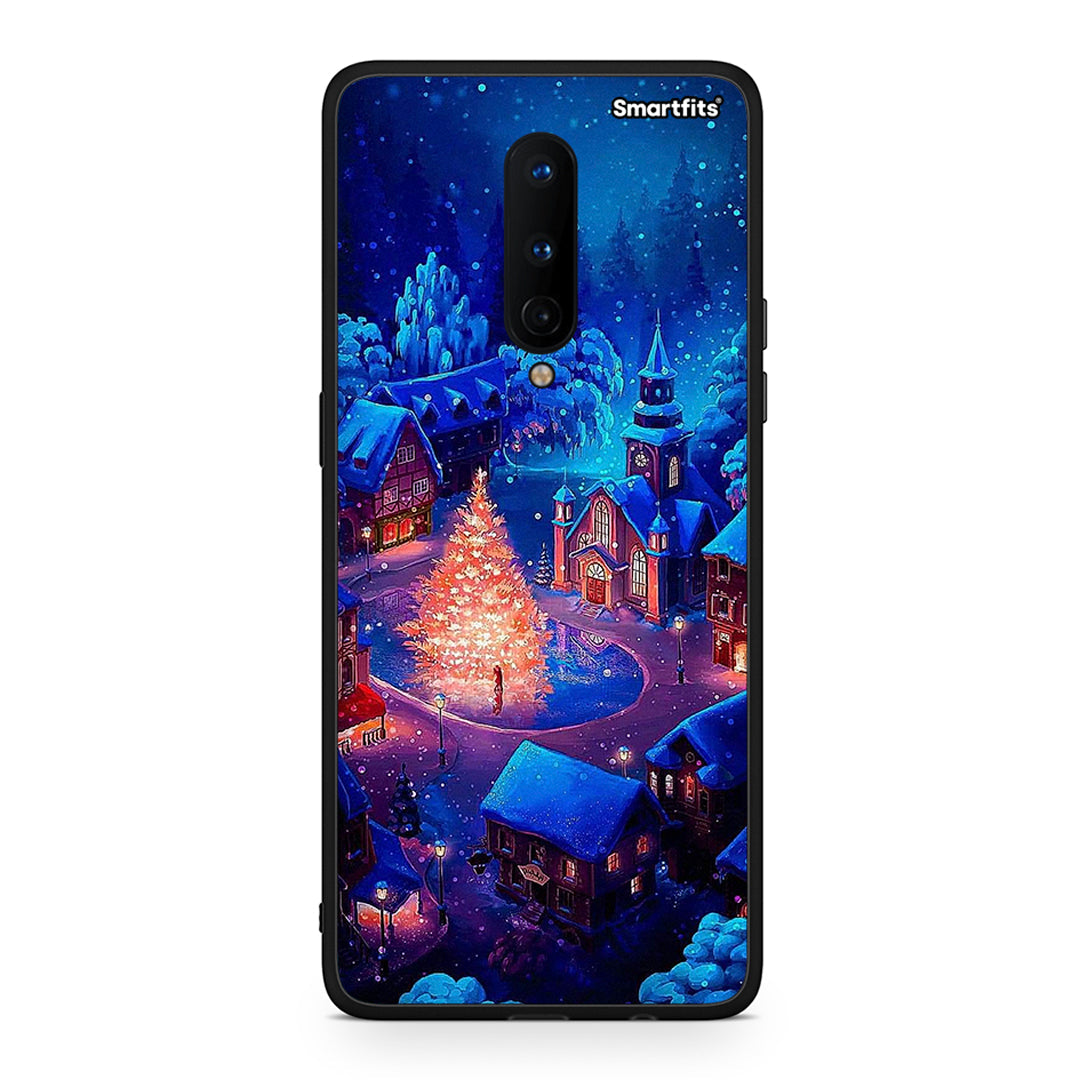 OnePlus 8 Xmas Village θήκη από τη Smartfits με σχέδιο στο πίσω μέρος και μαύρο περίβλημα | Smartphone case with colorful back and black bezels by Smartfits