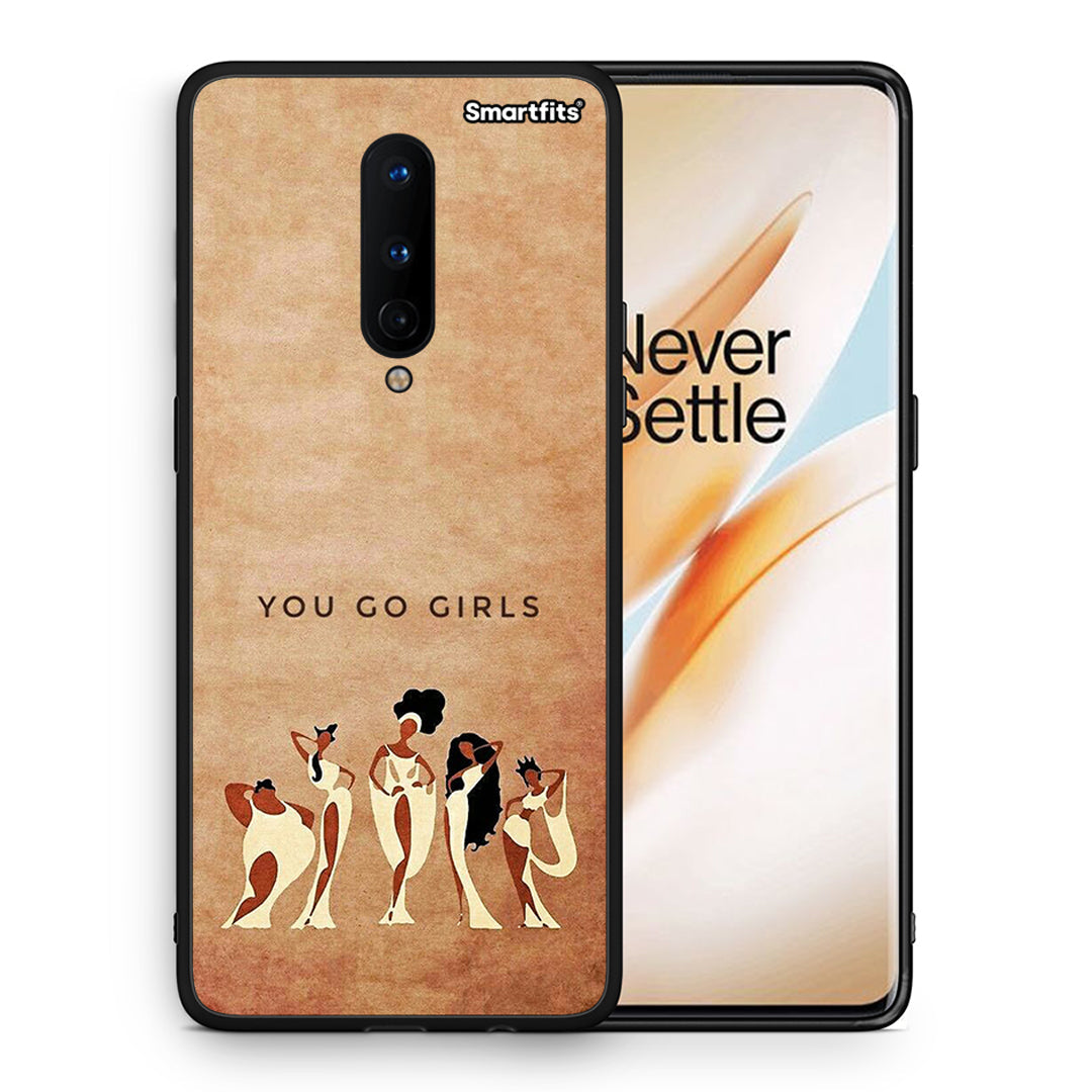 Θήκη OnePlus 8 You Go Girl από τη Smartfits με σχέδιο στο πίσω μέρος και μαύρο περίβλημα | OnePlus 8 You Go Girl case with colorful back and black bezels