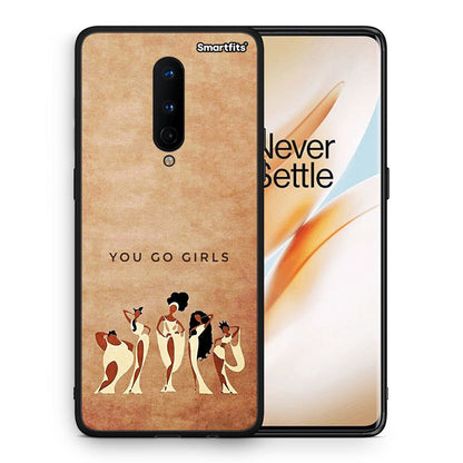 Θήκη OnePlus 8 You Go Girl από τη Smartfits με σχέδιο στο πίσω μέρος και μαύρο περίβλημα | OnePlus 8 You Go Girl case with colorful back and black bezels