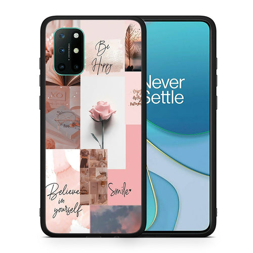 Θήκη OnePlus 8T Aesthetic Collage από τη Smartfits με σχέδιο στο πίσω μέρος και μαύρο περίβλημα | OnePlus 8T Aesthetic Collage case with colorful back and black bezels
