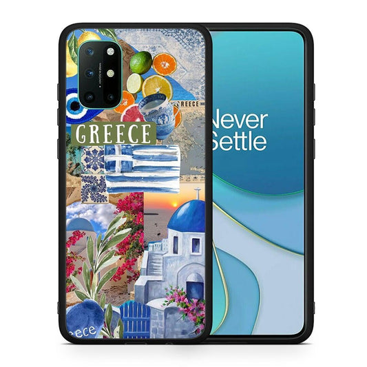 Θήκη OnePlus 8T All Greek από τη Smartfits με σχέδιο στο πίσω μέρος και μαύρο περίβλημα | OnePlus 8T All Greek case with colorful back and black bezels