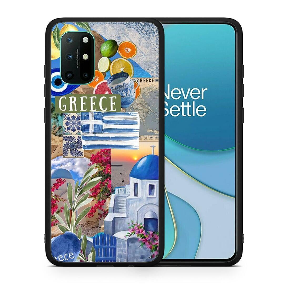 Θήκη OnePlus 8T All Greek από τη Smartfits με σχέδιο στο πίσω μέρος και μαύρο περίβλημα | OnePlus 8T All Greek case with colorful back and black bezels