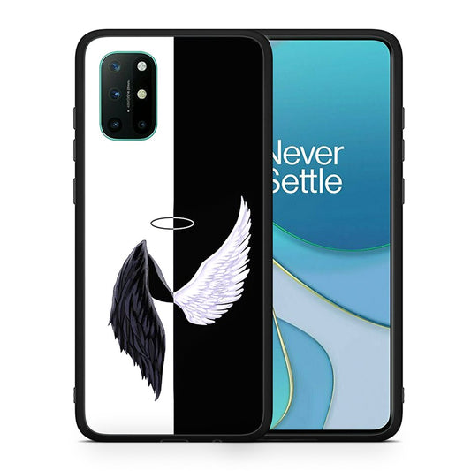 Θήκη OnePlus 8T Angels Demons από τη Smartfits με σχέδιο στο πίσω μέρος και μαύρο περίβλημα | OnePlus 8T Angels Demons case with colorful back and black bezels