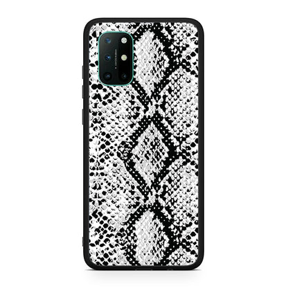 OnePlus 8T White Snake Animal θήκη από τη Smartfits με σχέδιο στο πίσω μέρος και μαύρο περίβλημα | Smartphone case with colorful back and black bezels by Smartfits