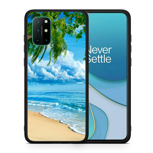 Θήκη OnePlus 8T Beautiful Beach από τη Smartfits με σχέδιο στο πίσω μέρος και μαύρο περίβλημα | OnePlus 8T Beautiful Beach case with colorful back and black bezels