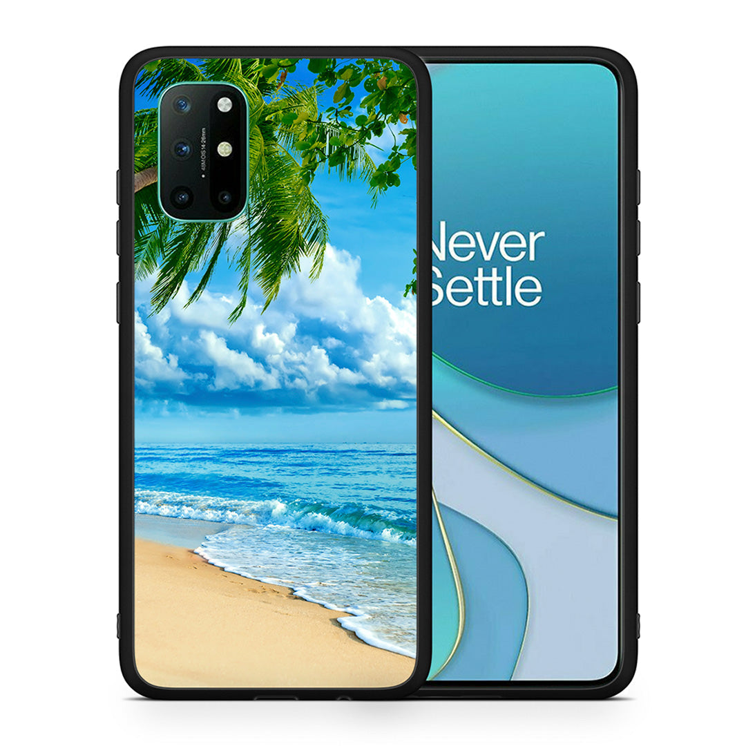 Θήκη OnePlus 8T Beautiful Beach από τη Smartfits με σχέδιο στο πίσω μέρος και μαύρο περίβλημα | OnePlus 8T Beautiful Beach case with colorful back and black bezels