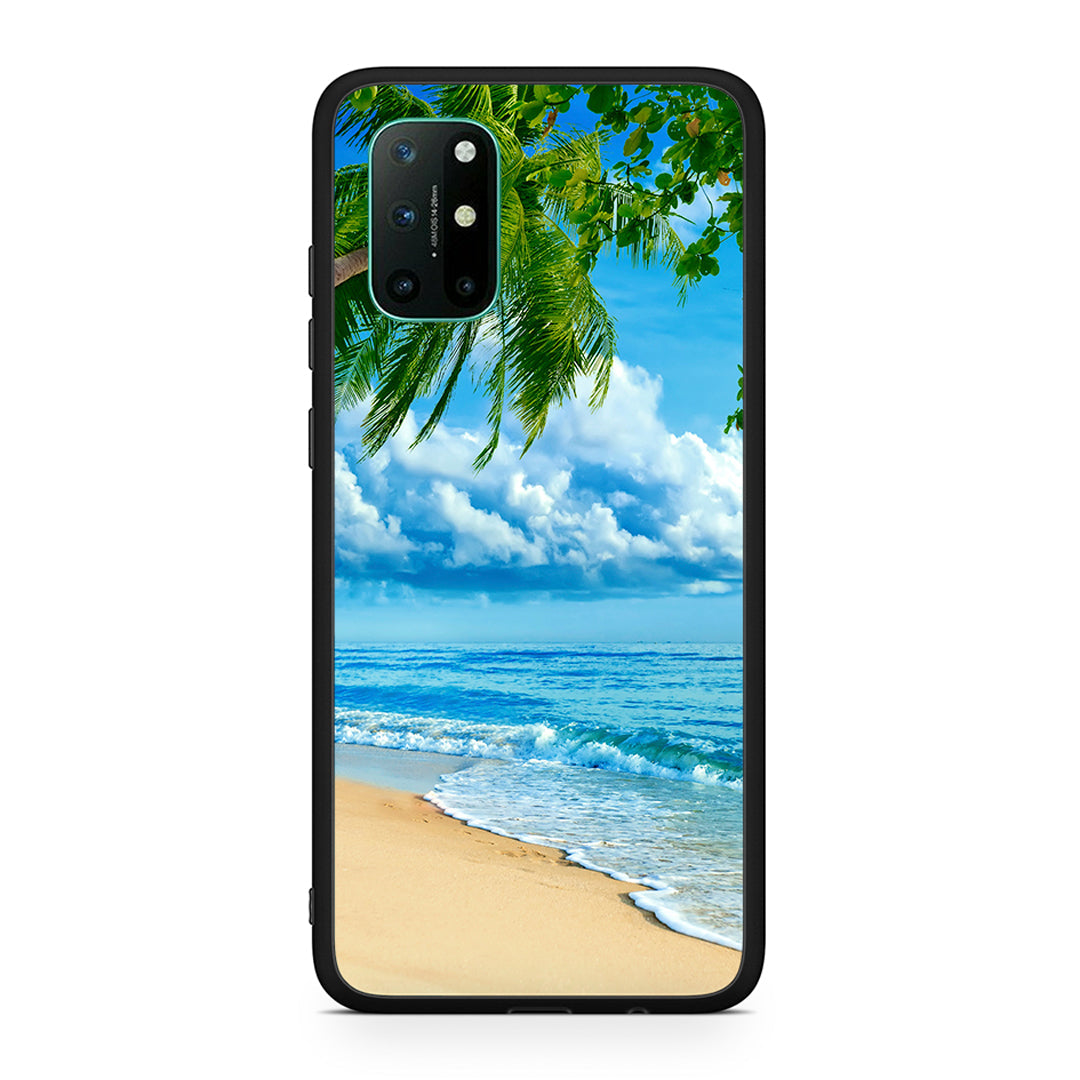 OnePlus 8T Beautiful Beach θήκη από τη Smartfits με σχέδιο στο πίσω μέρος και μαύρο περίβλημα | Smartphone case with colorful back and black bezels by Smartfits