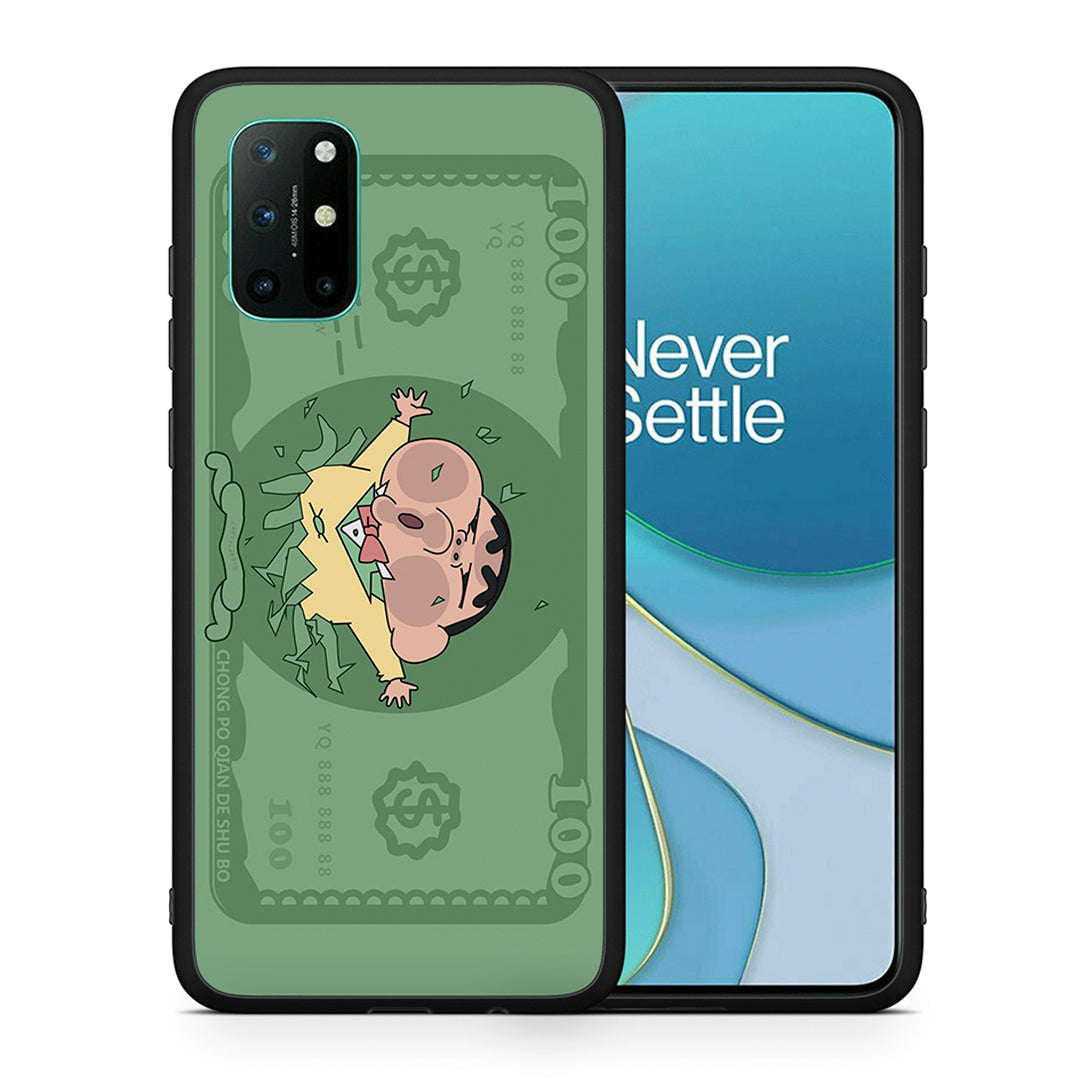 Θήκη Αγίου Βαλεντίνου OnePlus 8T Big Money από τη Smartfits με σχέδιο στο πίσω μέρος και μαύρο περίβλημα | OnePlus 8T Big Money case with colorful back and black bezels