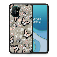 Thumbnail for Θήκη OnePlus 8T Butterflies Boho από τη Smartfits με σχέδιο στο πίσω μέρος και μαύρο περίβλημα | OnePlus 8T Butterflies Boho case with colorful back and black bezels