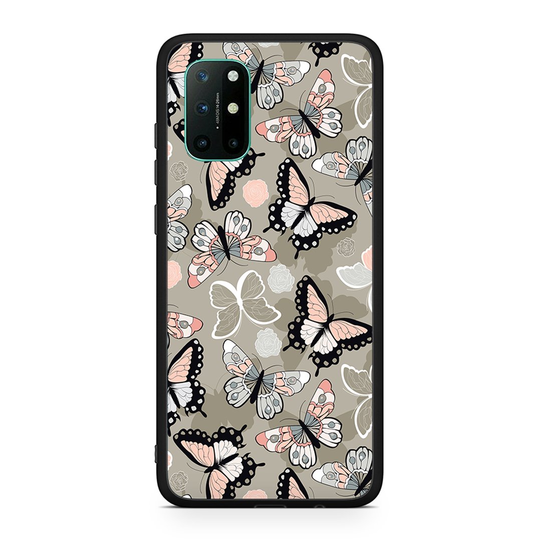 OnePlus 8T Butterflies Boho θήκη από τη Smartfits με σχέδιο στο πίσω μέρος και μαύρο περίβλημα | Smartphone case with colorful back and black bezels by Smartfits