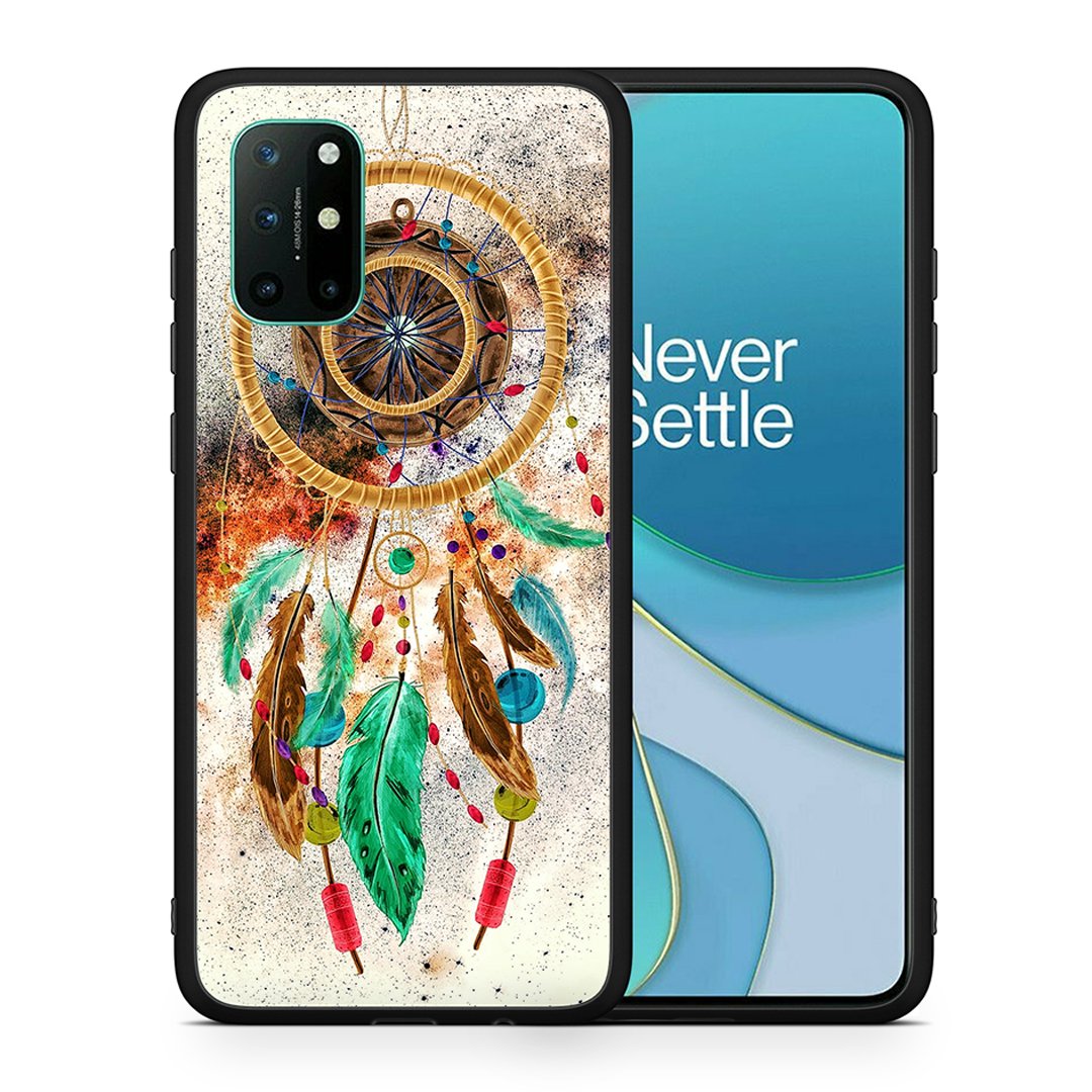 Θήκη OnePlus 8T DreamCatcher Boho από τη Smartfits με σχέδιο στο πίσω μέρος και μαύρο περίβλημα | OnePlus 8T DreamCatcher Boho case with colorful back and black bezels