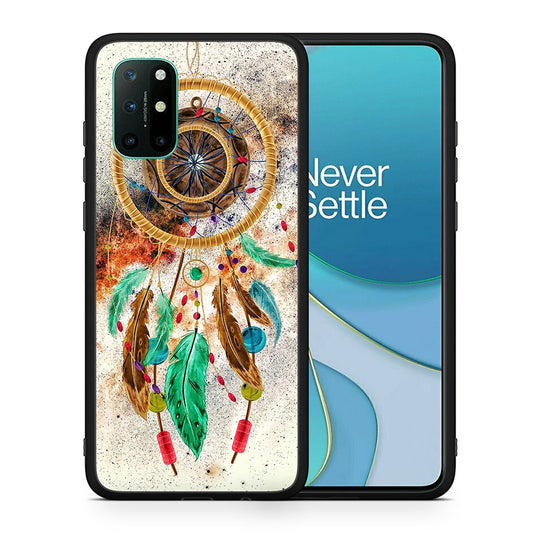 Θήκη OnePlus 8T DreamCatcher Boho από τη Smartfits με σχέδιο στο πίσω μέρος και μαύρο περίβλημα | OnePlus 8T DreamCatcher Boho case with colorful back and black bezels