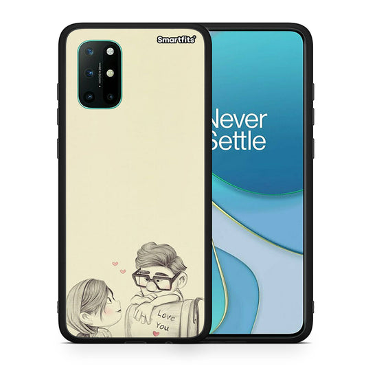 Θήκη OnePlus 8T Carl And Ellie από τη Smartfits με σχέδιο στο πίσω μέρος και μαύρο περίβλημα | OnePlus 8T Carl And Ellie case with colorful back and black bezels