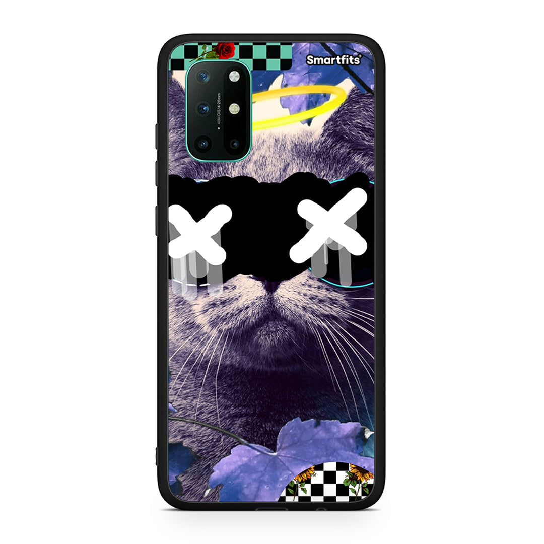OnePlus 8T Cat Collage θήκη από τη Smartfits με σχέδιο στο πίσω μέρος και μαύρο περίβλημα | Smartphone case with colorful back and black bezels by Smartfits