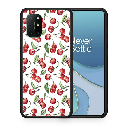 Θήκη OnePlus 8T Cherry Summer από τη Smartfits με σχέδιο στο πίσω μέρος και μαύρο περίβλημα | OnePlus 8T Cherry Summer case with colorful back and black bezels