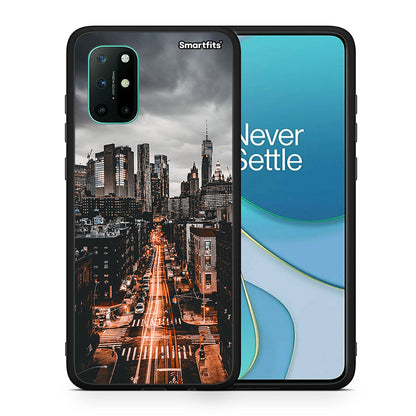 Θήκη OnePlus 8T City Lights από τη Smartfits με σχέδιο στο πίσω μέρος και μαύρο περίβλημα | OnePlus 8T City Lights case with colorful back and black bezels